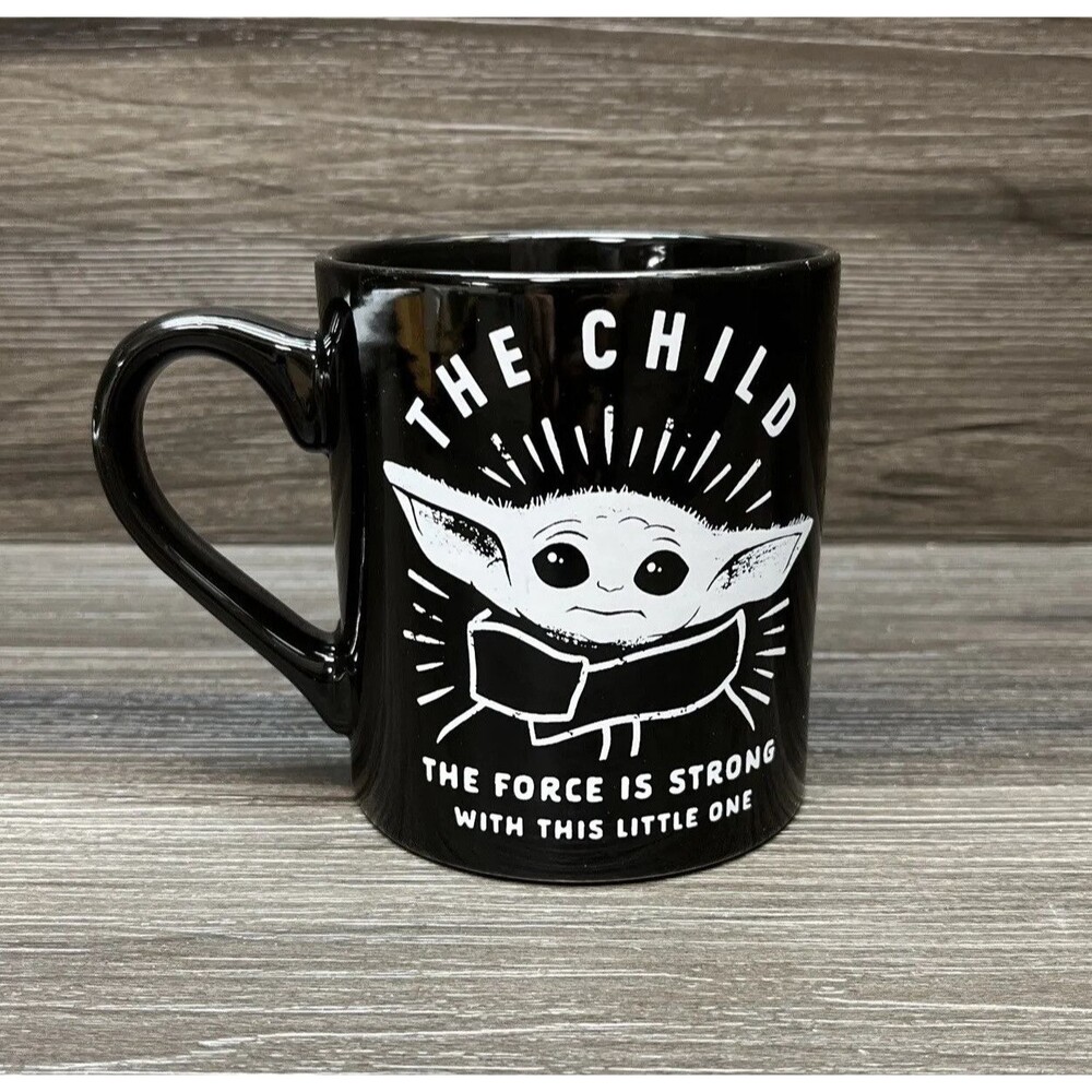 Star Wars The Mandalorian The Child 14oz Black Coffee Mug Cup
